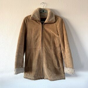 AVANTI vintage suede and Sherpa camel coat